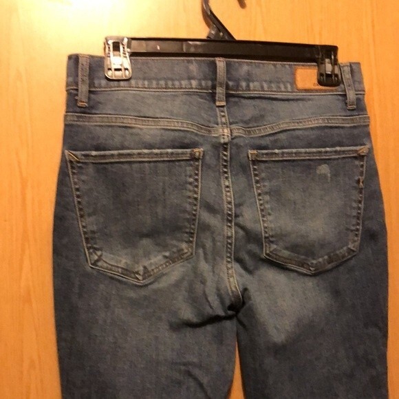 Express size 6 cropped bell flare high rise jeans NWOT - Picture 5 of 9